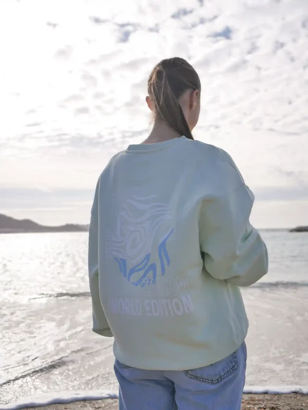 Sweat Col Rond Premium World Edition Vert Clair shop